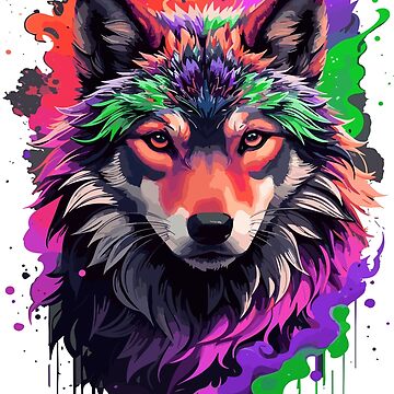 Premium Photo  Wolf Galaxy TShirt Art TShirt Design Shirt Print Splash art  style portrait poster