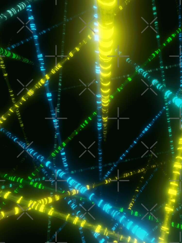 Neon Cyberpunk Punk 90s Laser Lights Rave Print by thespottydogg