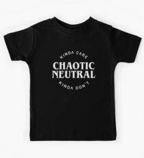 Chaotic Neutral Alignment Kinda Care Kinda Don't Funny Quotes Kids Tee