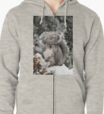 Snowy Day Gray Zipped Hoodie