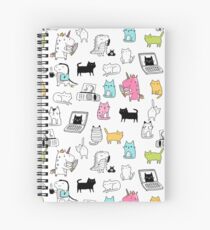 Katzen. Dinosaurier. Einhorn. Aufkleberset. Spiralblock