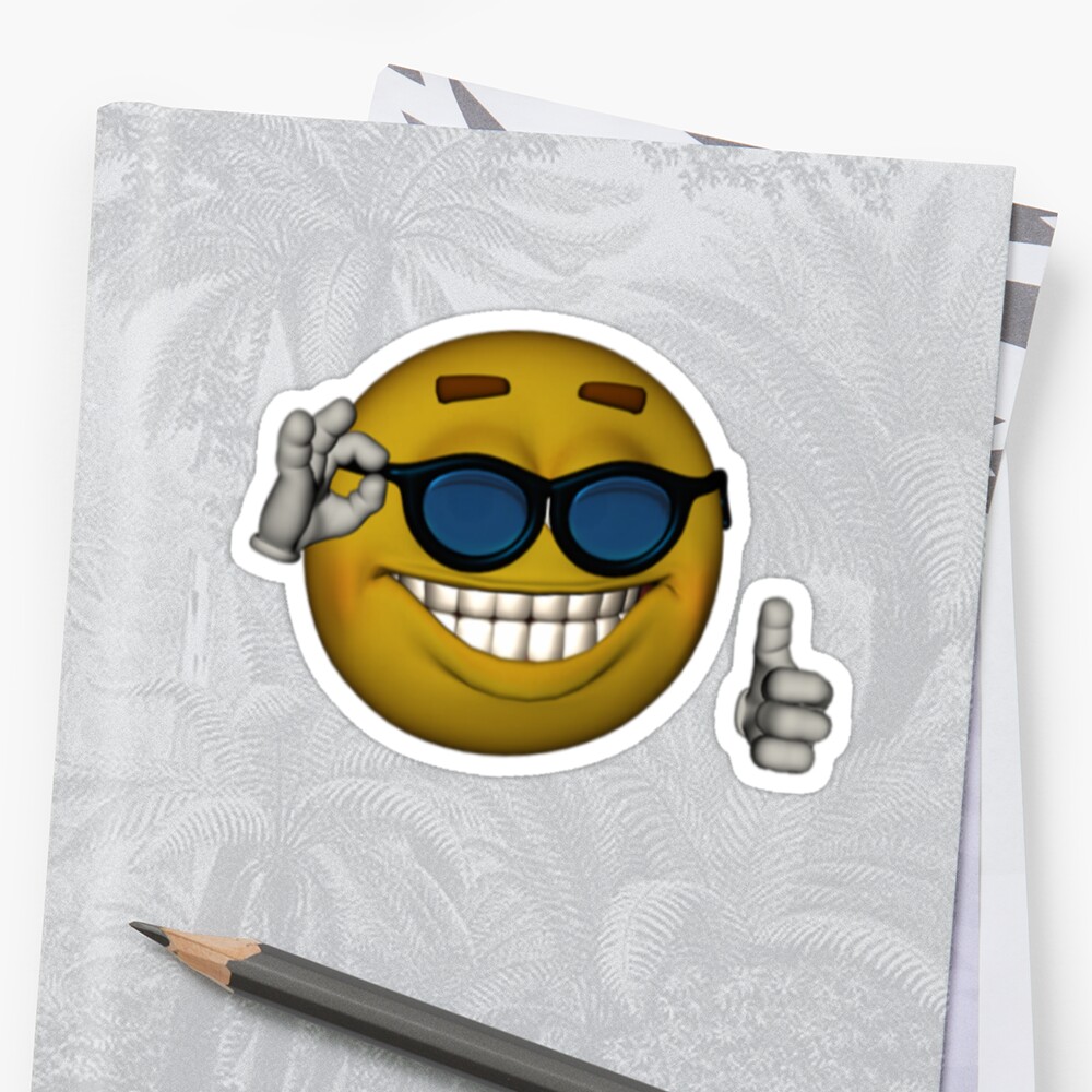 Smiley Face Sunglasses Thumbs Up Emoji Meme Face Stickers By