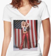 Britney Fourth of July/Rollingstone Women's Fitted V-Neck T-Shirt