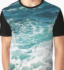 Blue Ocean Waves Graphic T-Shirt
