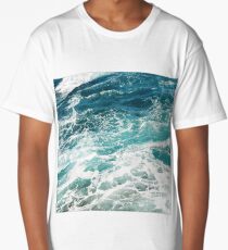 Blue Ocean Waves Long T-Shirt