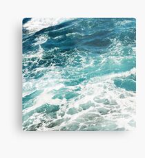 Blaue Meereswellen Metalldruck