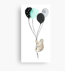 Sloth With Balloons Metal Print