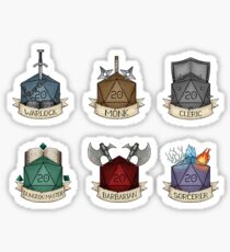 Pegatina D & D - D20 - Mini Class Selection II