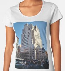 Metropolitan area, New York, Manhattan, Brooklyn, New York City, architecture, street, building, tree, car, pedestrians, day, night, nightlight, house, condominium,  Women's Premium T-Shirt