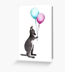 Wallaby With Balloons Greeting Card