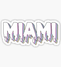 drippy retro miami Sticker