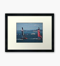 The America's Cup was a close race..... Framed Print