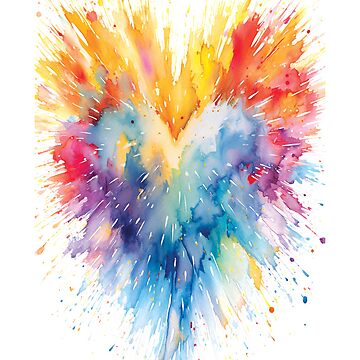 Artwork thumbnail, Vivid abstract watercolor heart by ColorsByNatasha