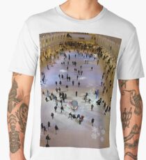 Crowd, New York, Manhattan, Brooklyn, New York City, architecture, street, building, tree, car, pedestrians, day, night, nightlight, lol, condominium,  Men's Premium T-Shirt