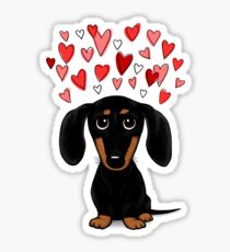 Black And Tan Dackel mit Herzen Sticker