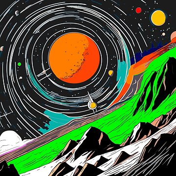 Artwork thumbnail, Vibrant Cosmic Realms: Colorful Planets Exploration by blackink-design