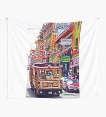 Chinatown Streetcar Wall Tapestry
