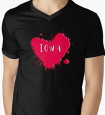 Iowa Splash Heart Iowa Men's V-Neck T-Shirt