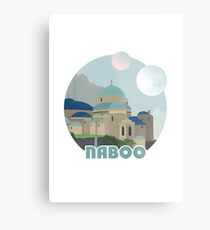 Naboo Retro Travel Poster Metal Print