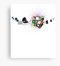 Rubik Cube Solar System Planets Awesome Design T-shirt Canvas Print