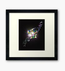 Rubik Cube Shattered DNA Strand Awesome Design T-shirt Framed Print