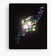 Rubik Cube Shattered DNA Strand Awesome Design T-shirt Canvas Print