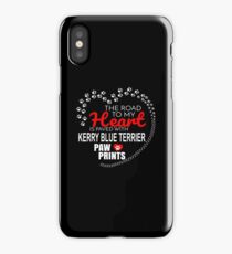 The Road To My Heart Is Paved With Kerry Blue Terrier Paw Prints - Gift For Passionate Kerry Blue Terrier Dog Owners iPhone Case