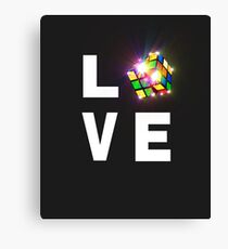 Rubik Cube LOVE Awesome Design T-shirt Canvas Print