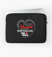 The Road To My Heart Is Paved With Newfoundland Paw Prints - Gift For Passionate Newfoundland Dog Owners Laptop Sleeve