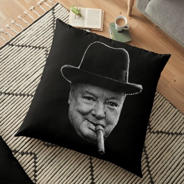 Winston Churchill portrait Floor Pillow