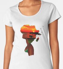 Afrikanischer Sonnenuntergang Frauen Premium T-Shirts