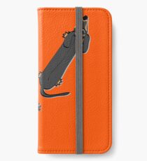 Ging mit einem Dackel iPhone Flip-Case/Hülle/Skin