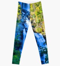 Upper Whitewater Fall North Carolina Vertical Leggings