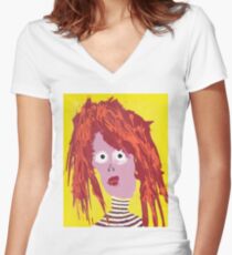 Fille - Martin Boisvert - Faces à flaques T-shirt col V femme