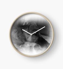 Black and white German Shepherd portrait Clock