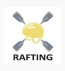 Water sport, mountain rafting. Photographic Print