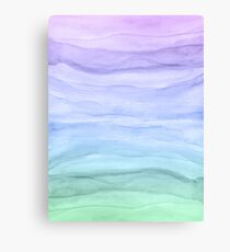 Watercolor Layers Blue Ombre Canvas Print