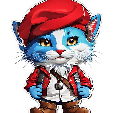 smurf cat Sticker for Sale by silverwolf946