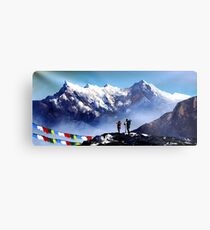 Panoramic View Of Ama Dablam Peak Everest Mountain Metal Print