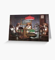 Dogs Playing Poker Greeting Card