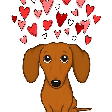 Artwork thumbnail, Cute Dachshund with Hearts by ShortCoffee
