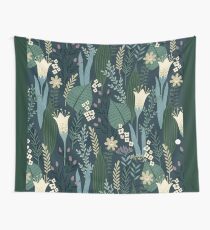 Wonderful Mid-Century Style Evening Lily And Wildflower Pattern Tapestry