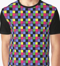 Checker Block Pattern Graphic T-Shirt