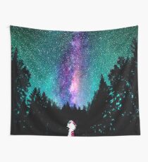 Calvin and hobbes galaxy night Wall Tapestry
