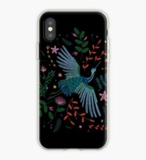 embroidered bird iPhone Case