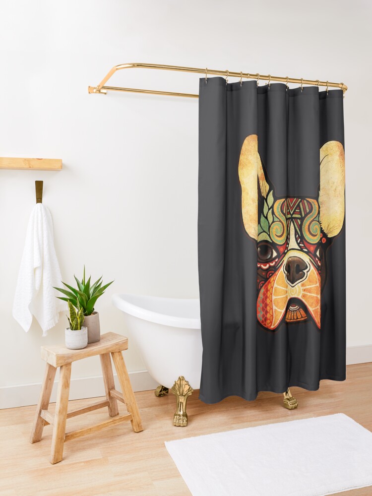 Alternative Ansicht von little bulldog Duschvorhang