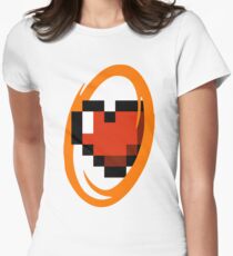 Portal Lover ! Orange Women's Fitted T-Shirt