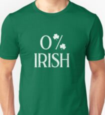 0% Irish St Patricks Day Funny Tshirt Unisex T-Shirt