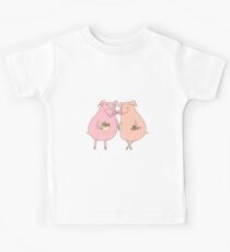 Two cute pigs fallen in love Kids Tee