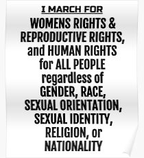 Ich marschiere für Frauenrechte; Frauenmärsche Poster